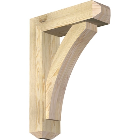 Ekena Millwork Thorton Craftsman Rough Sawn Bracket w/ Offset Brace, Douglas Fir, 6"W x 20"D x 28"H BKT0604X20X28THR04RDF